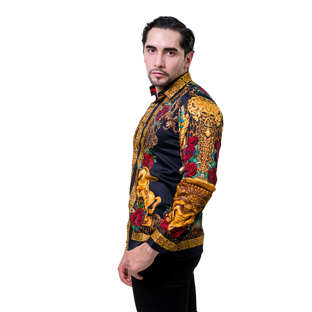 CAMISA MANGA LARGA BARABAS 3SPR418BLKGLD