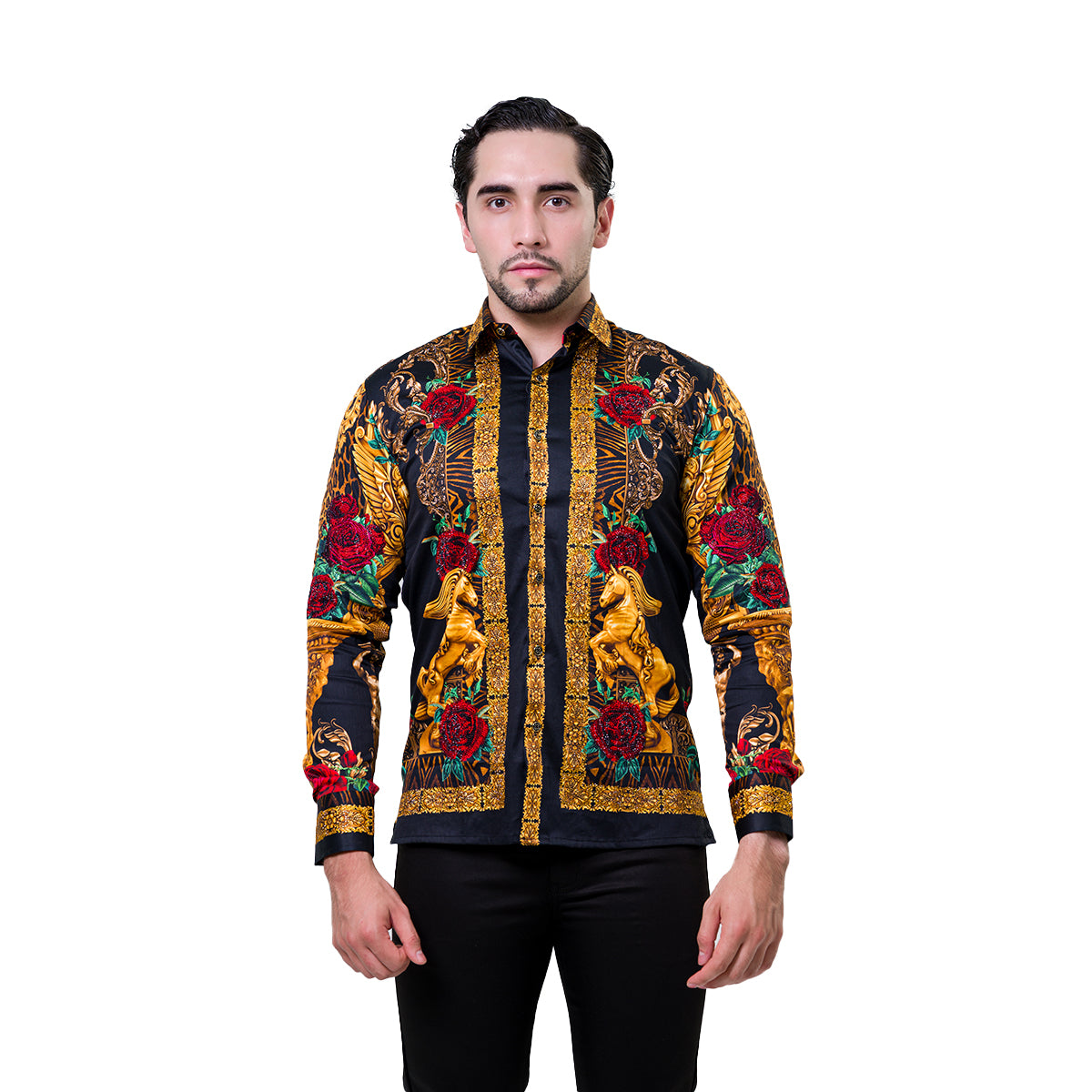 CAMISA MANGA LARGA BARABAS 3SPR418BLKGLD