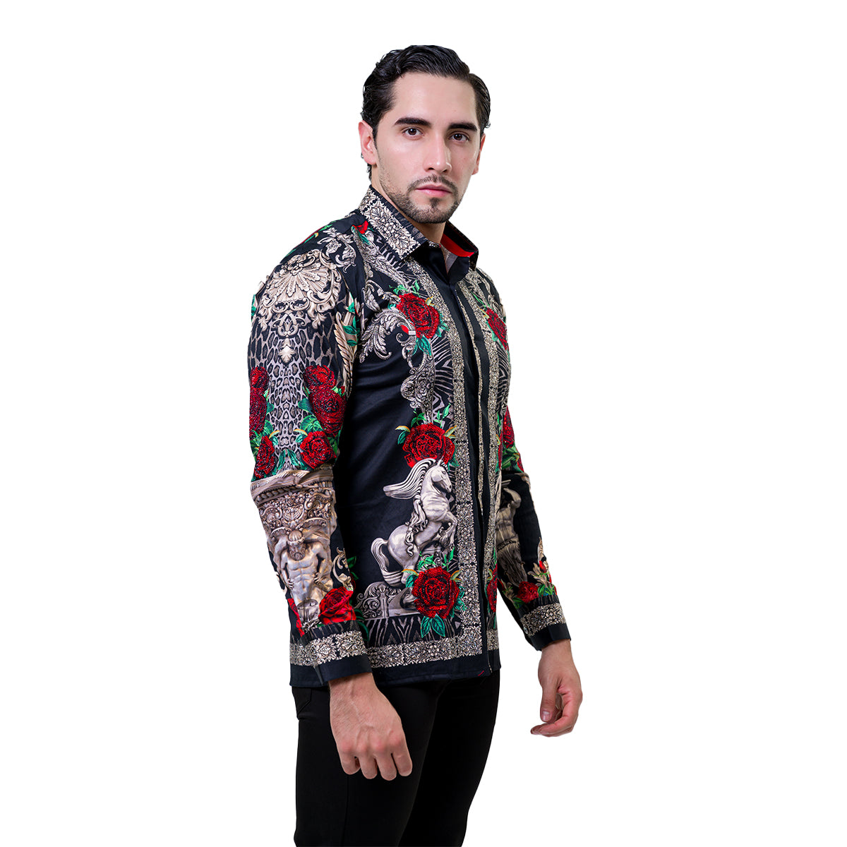 CAMISA MANGA LARGA BARABAS 3SPR418BLKSIL