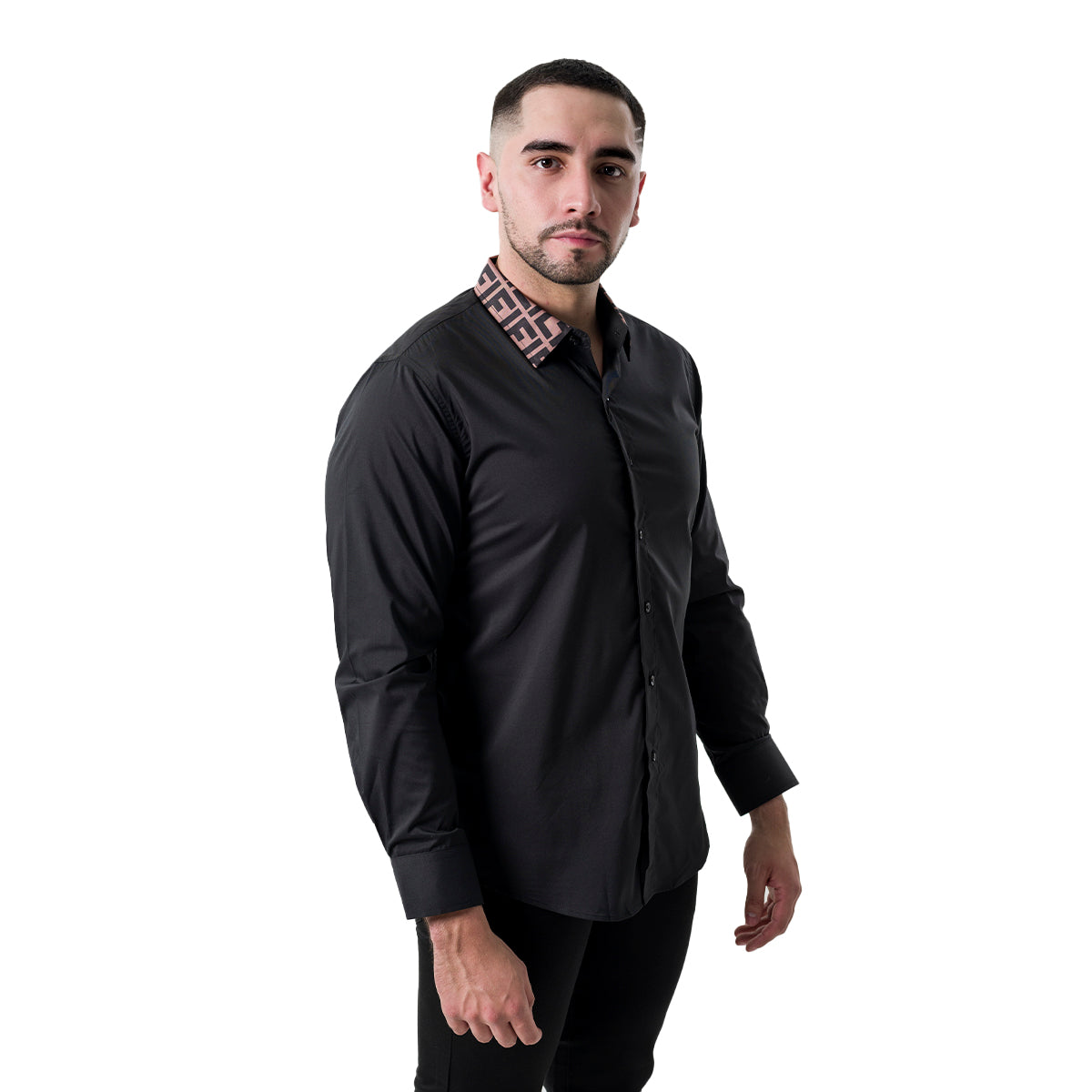 CAMISA MANGA LARGA MODERNO BLACK MJLS111BLACK