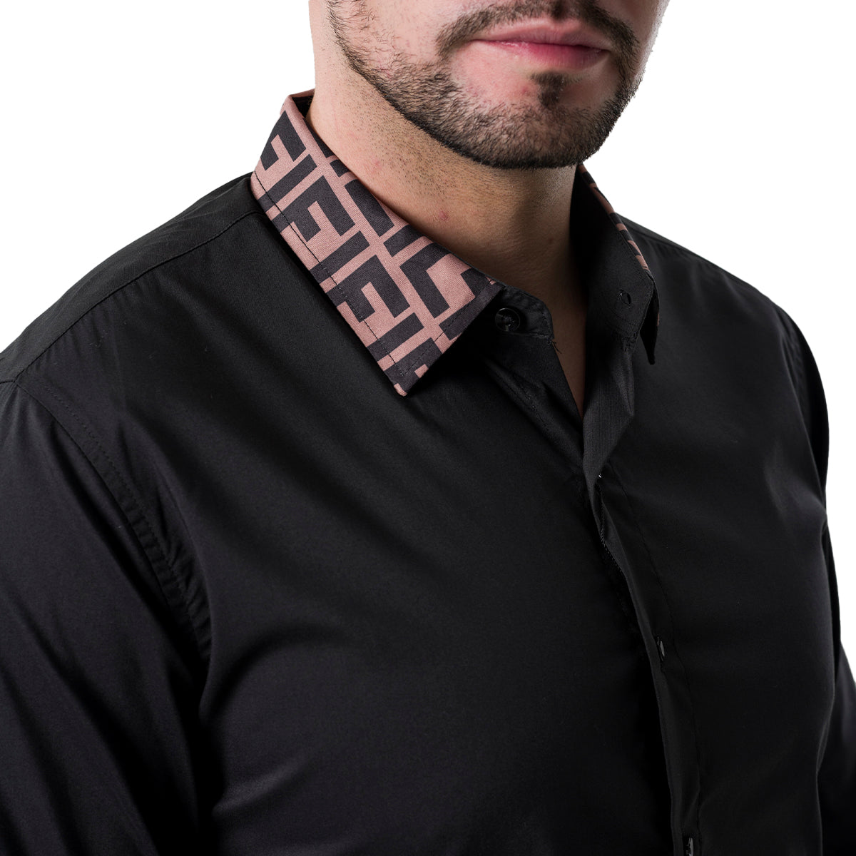 CAMISA MANGA LARGA MODERNO BLACK MJLS111BLACK