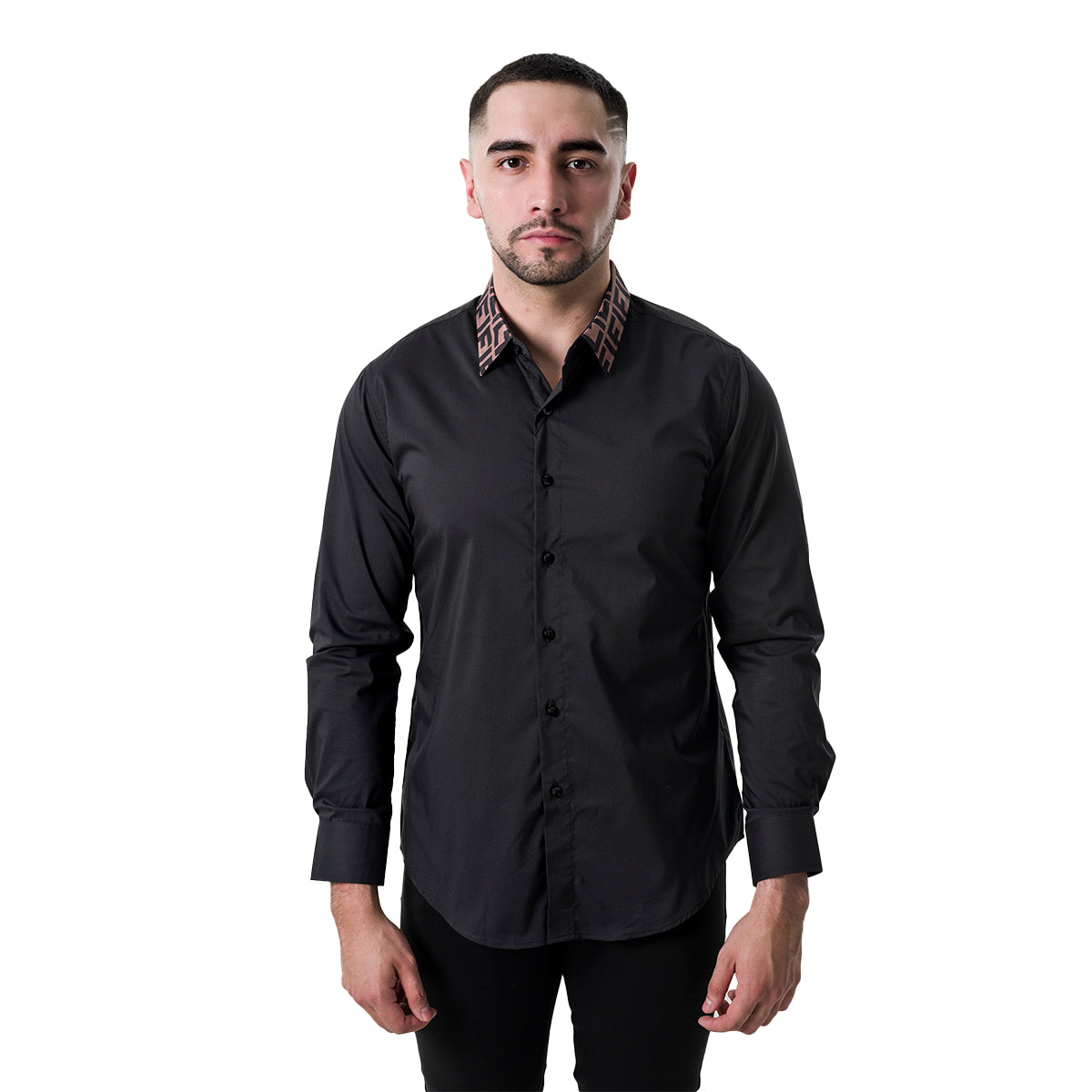 CAMISA MANGA LARGA MODERNO BLACK MJLS111BLACK