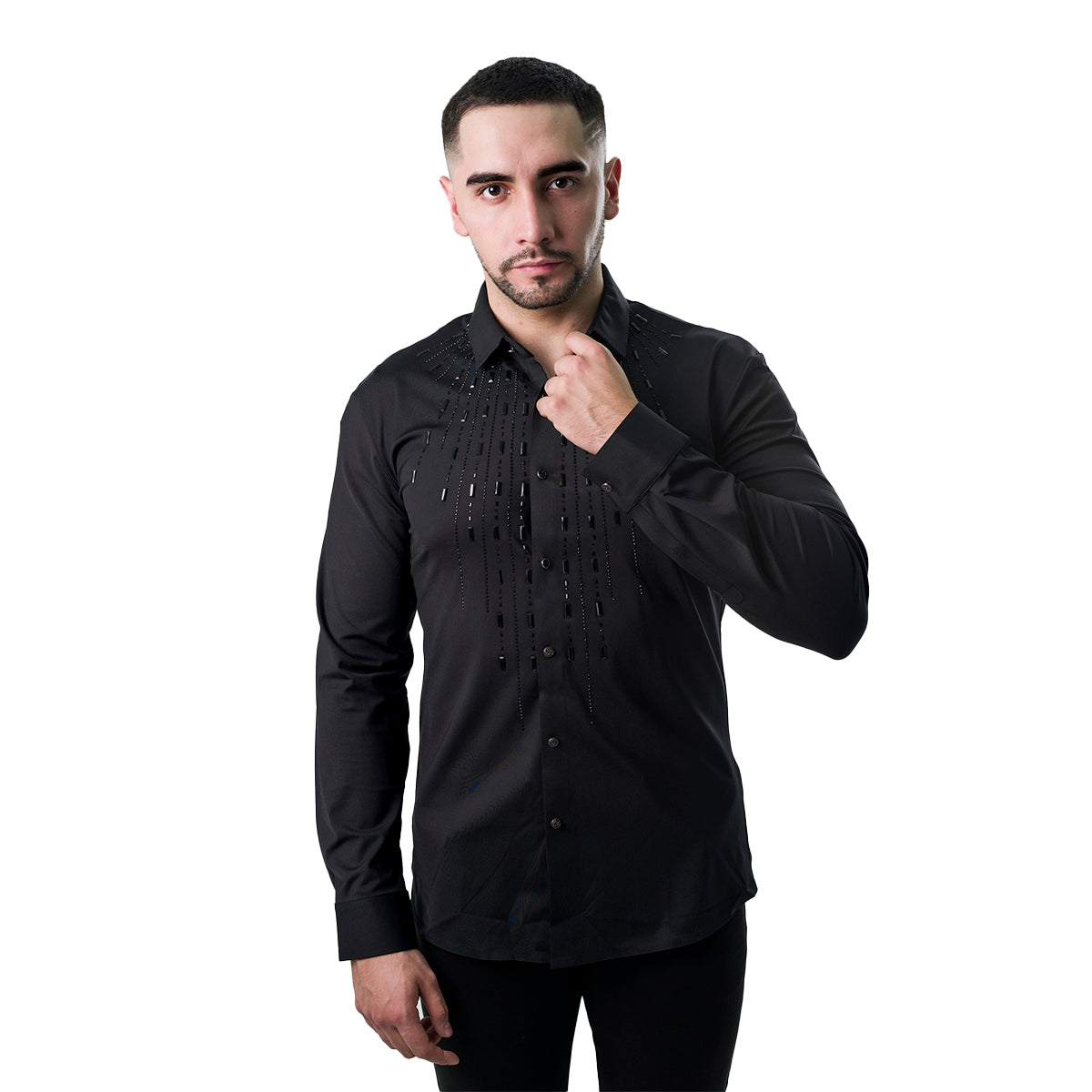 CAMISA MANGA LARGA BAROCCO BLACK B349BLACKBLACK