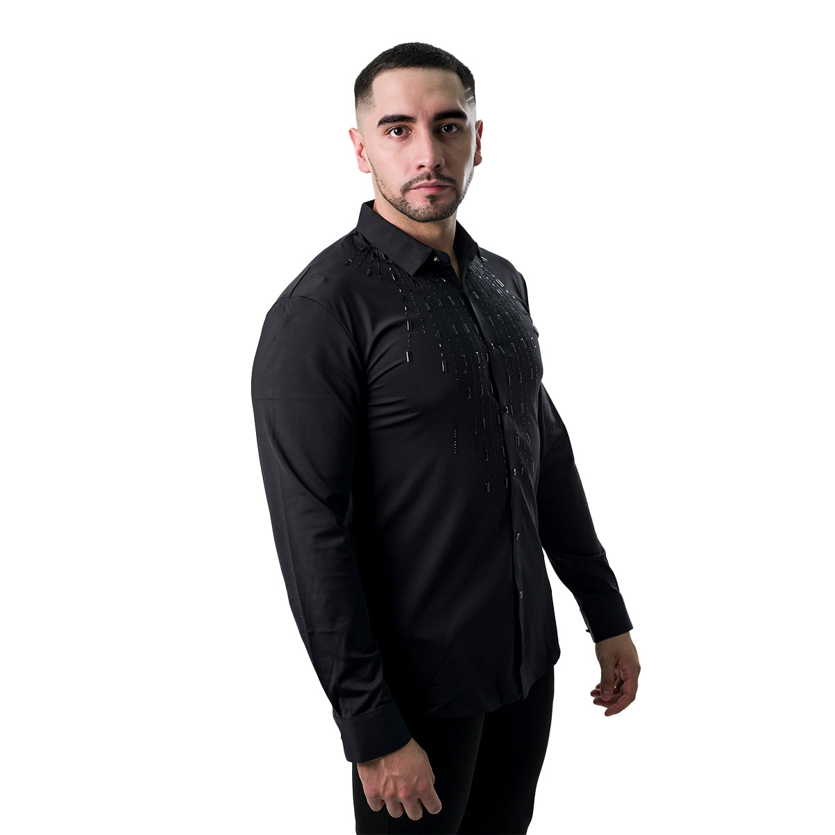 CAMISA MANGA LARGA BAROCCO BLACK B349BLACKBLACK