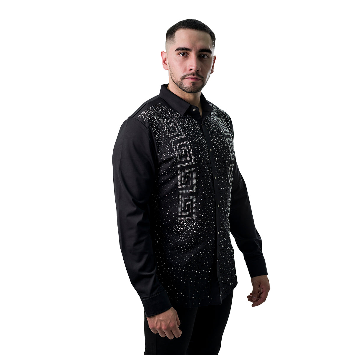CAMISA MANGA LARGA BAROCCO B553BLACKSILVER