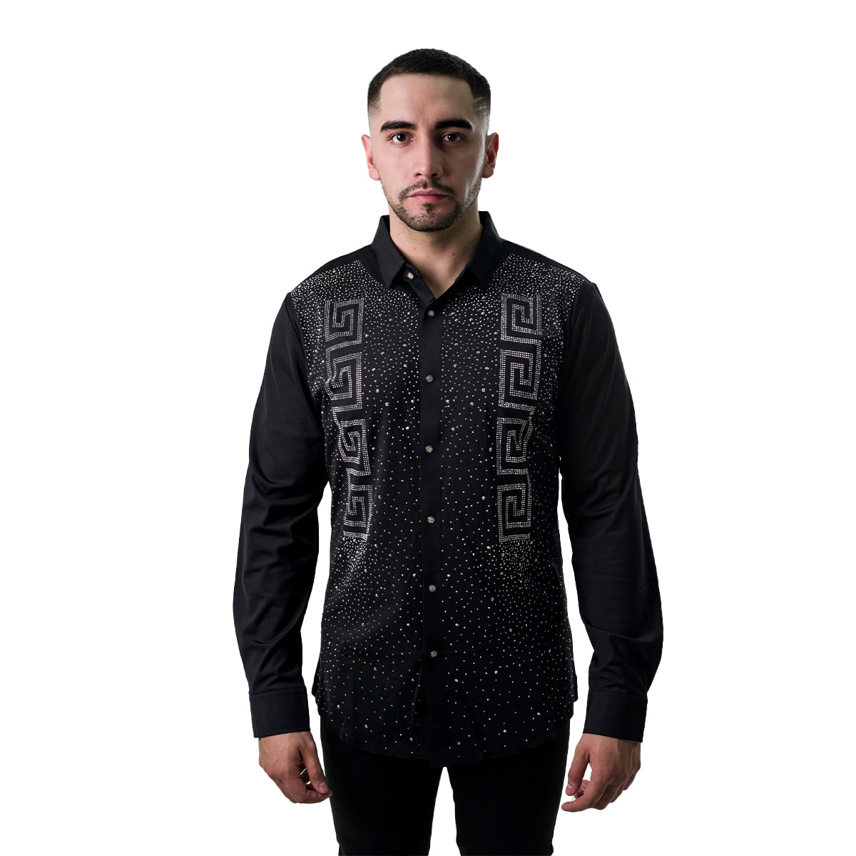 CAMISA MANGA LARGA BAROCCO B553BLACKSILVER