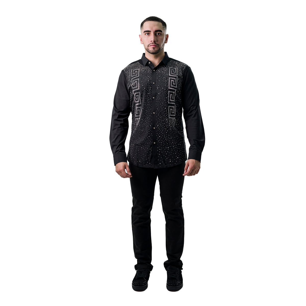 CAMISA MANGA LARGA BAROCCO B553BLACKSILVER