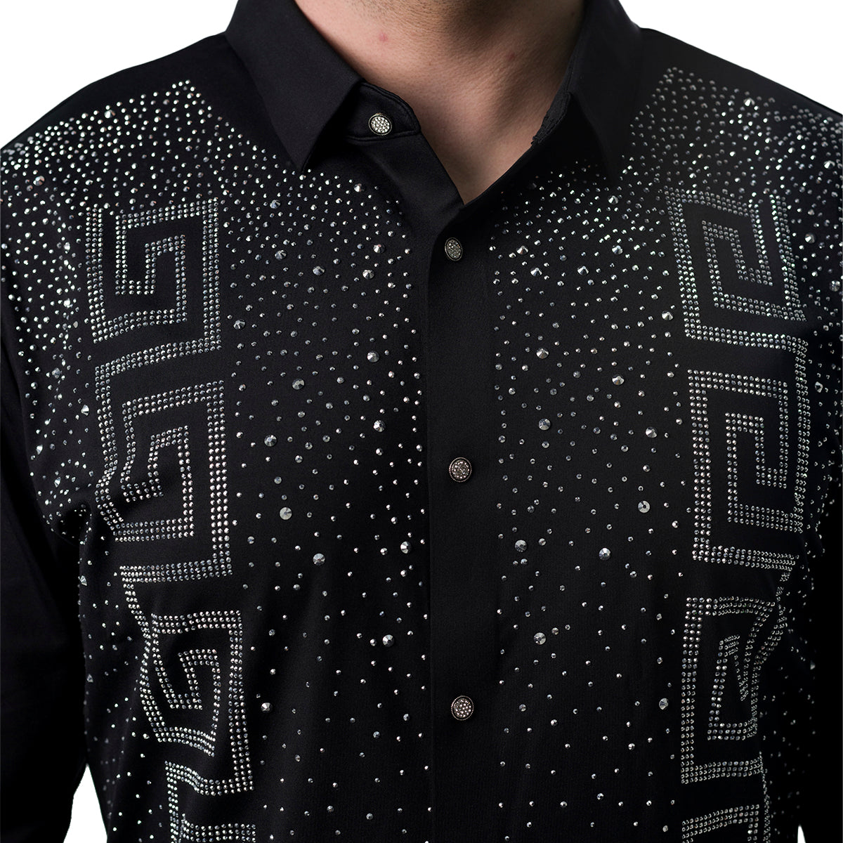 CAMISA MANGA LARGA BAROCCO B553BLACKSILVER