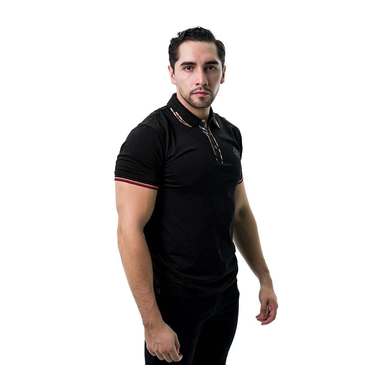 PLAYERA HUGO VALENTINO BLACK P3010BLACK