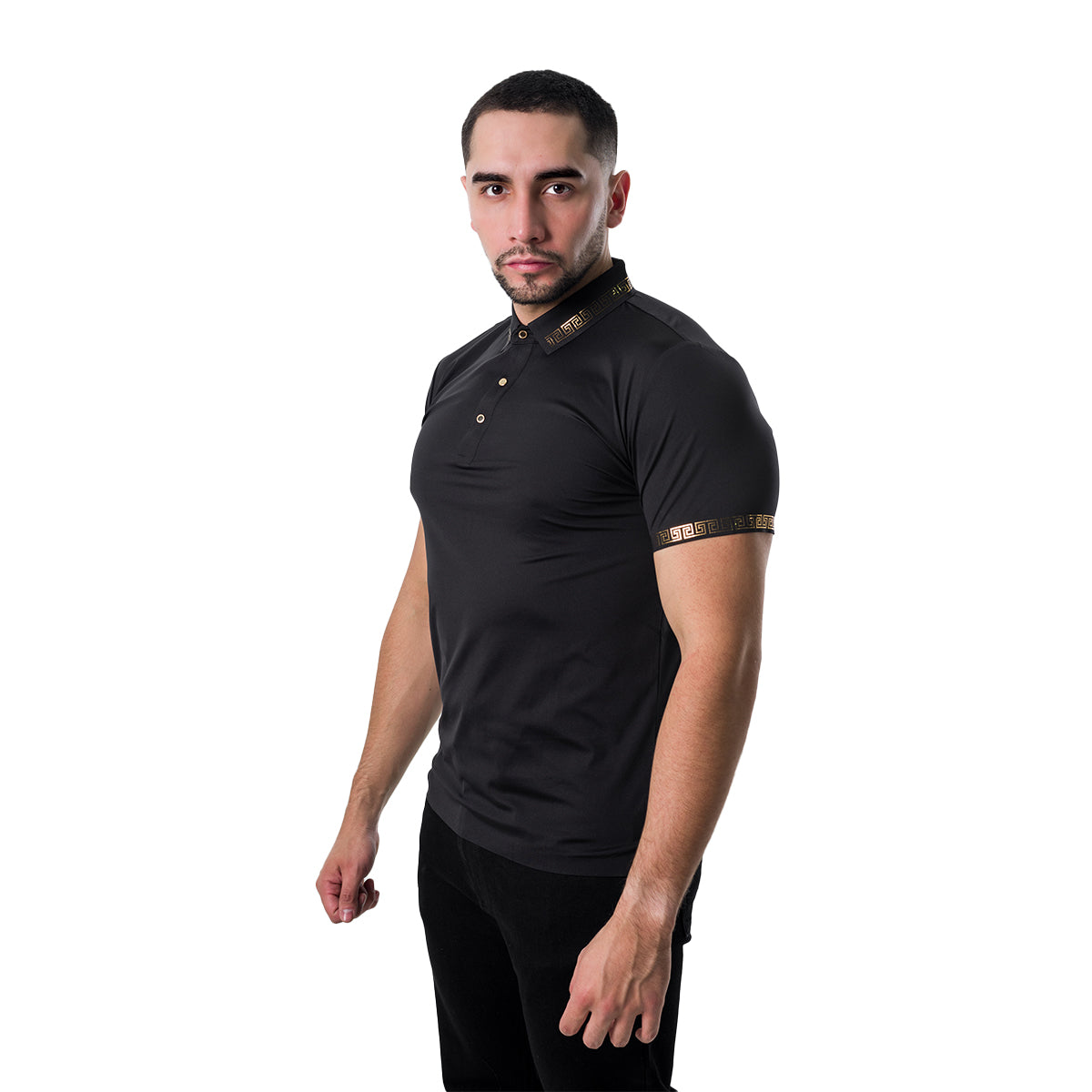 PLAYERA BAROCCO BLACK PS527BLACKGOLD
