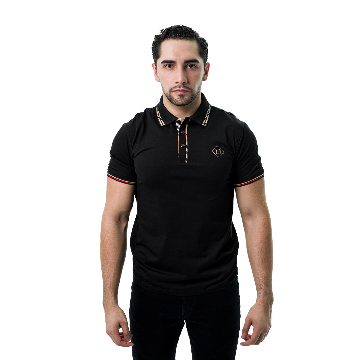 PLAYERA HUGO VALENTINO BLACK P3010BLACK