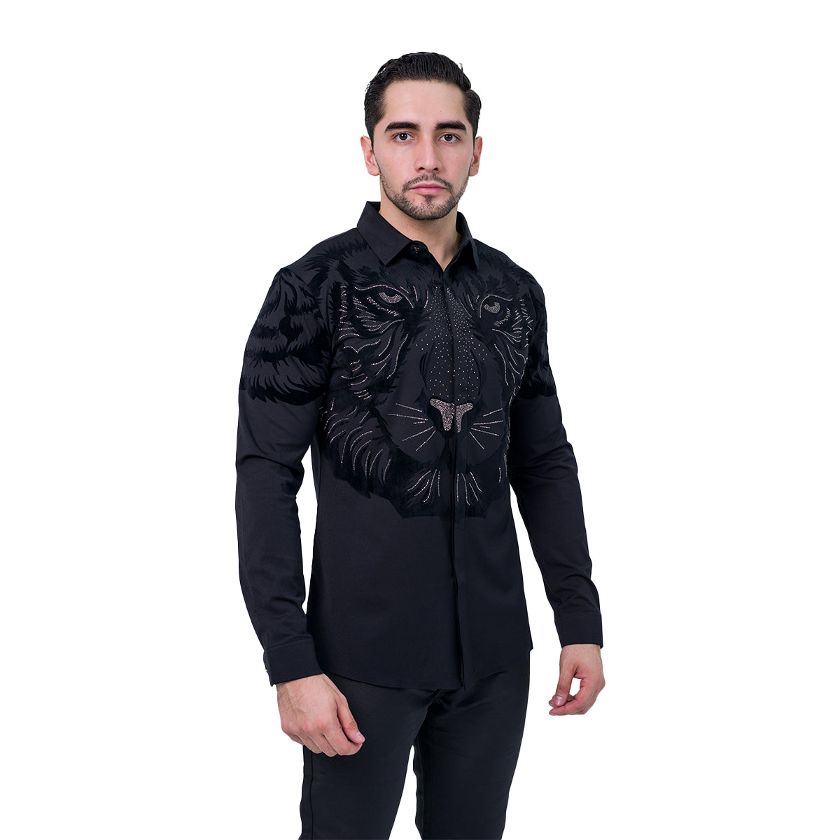 CAMISA MANGA LARGA BAROCCO BLACK B316BLACK