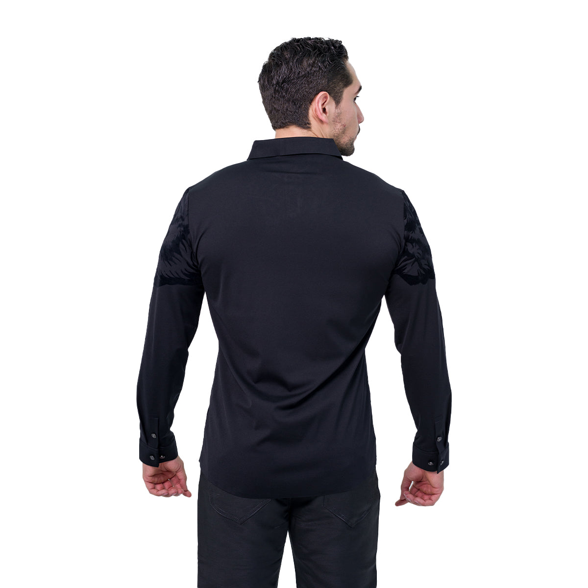 CAMISA MANGA LARGA BAROCCO BLACK B316BLACK