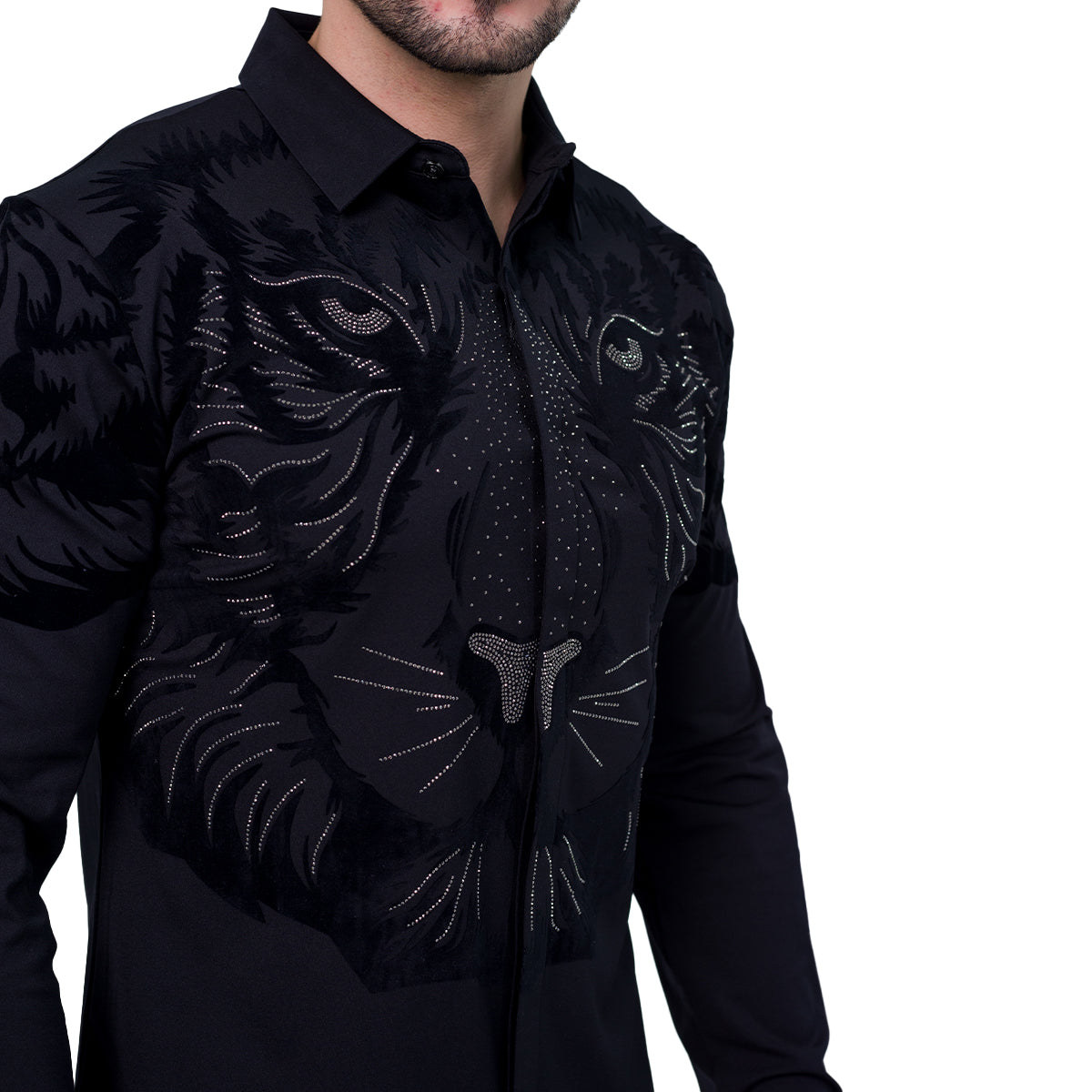 CAMISA MANGA LARGA BAROCCO BLACK B316BLACK