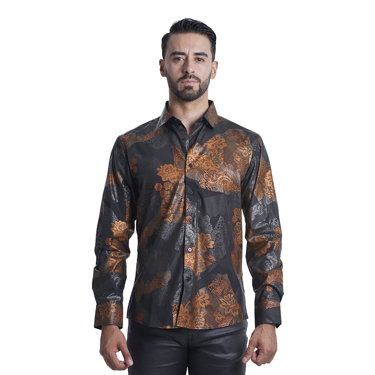 CAMISA BARABAS 2VS164BLACK/BROWN 100% ORIGINAL