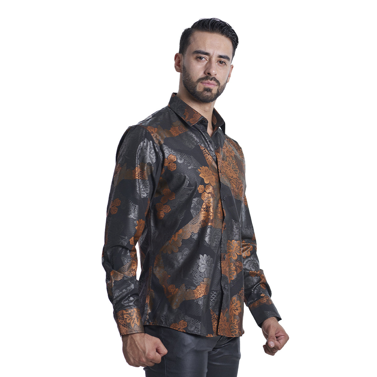 CAMISA BARABAS 2VS164BLACK/BROWN 100% ORIGINAL