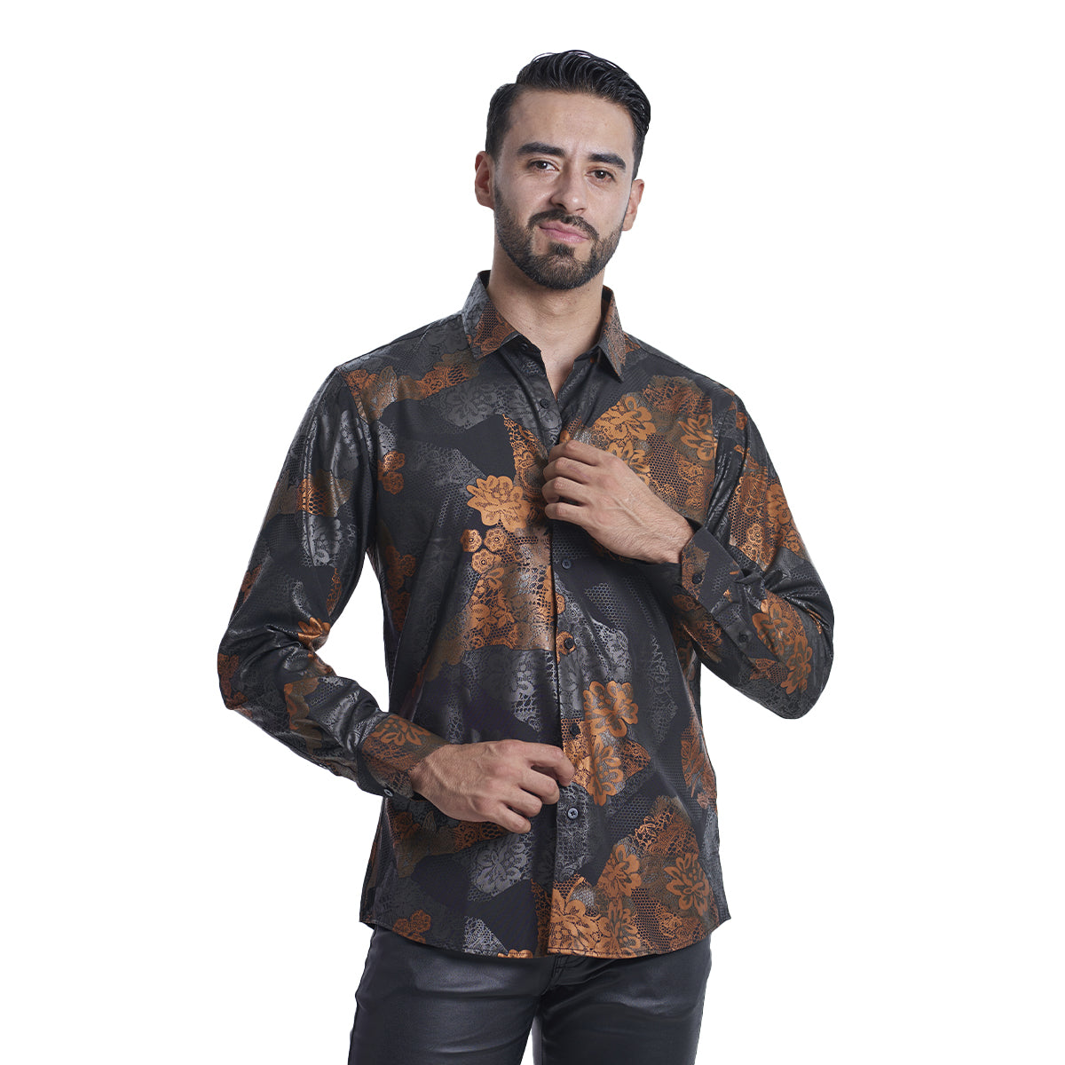 CAMISA BARABAS 2VS164BLACK/BROWN 100% ORIGINAL
