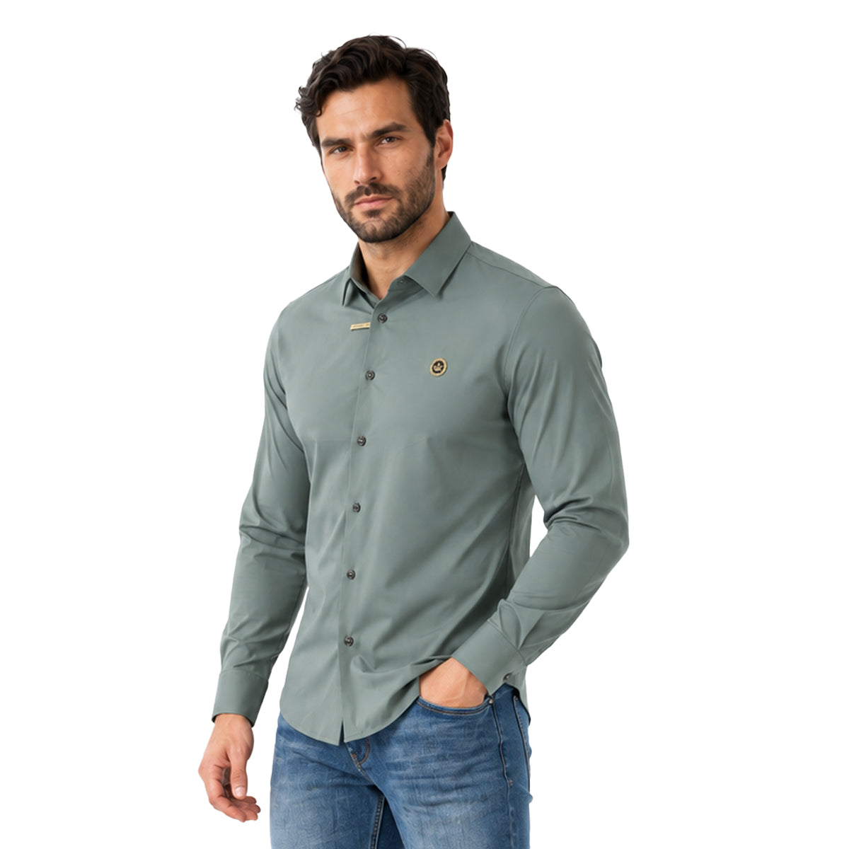 CAMISA PAVINI MANGA LARGA GREY PVLS173GREY