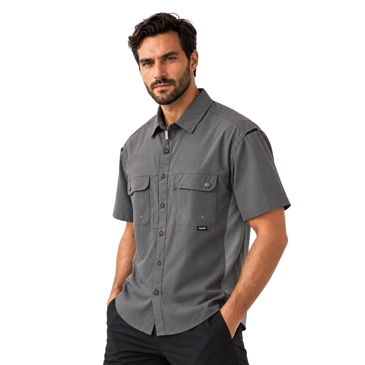 CAMISA PAVINI MANGA CORTA GREY FS1520R10