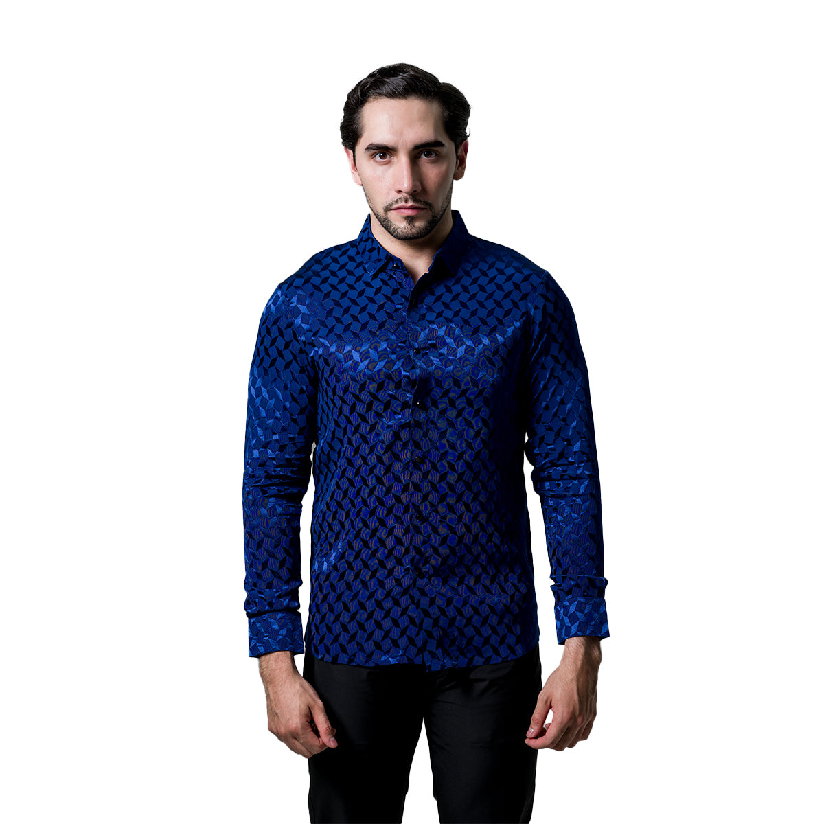 CAMISA MANGA LARGA BAROCCO NAVY B406NAVY