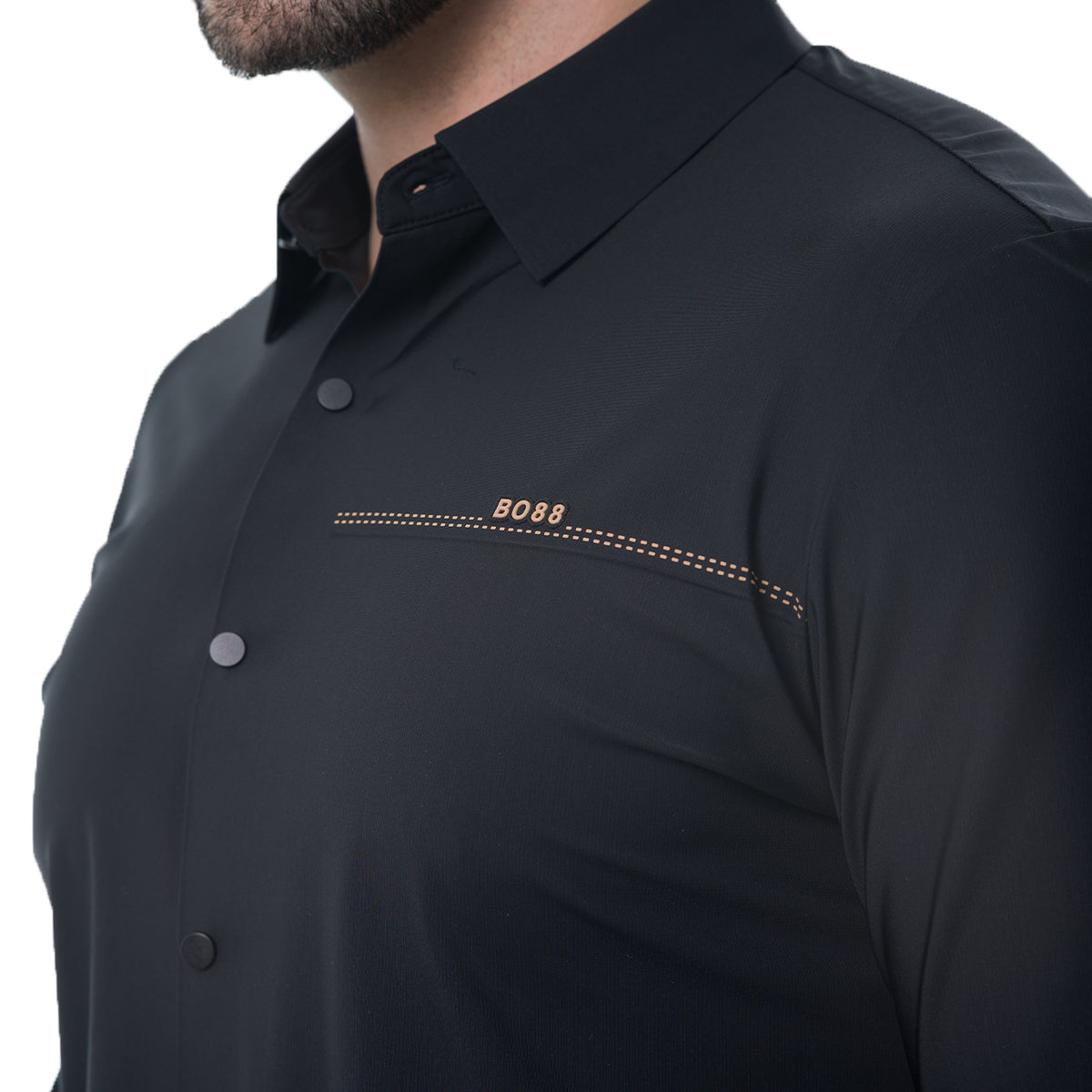CAMISA MANGA LARGA BLACK MODERNO MJLSL214BLACK