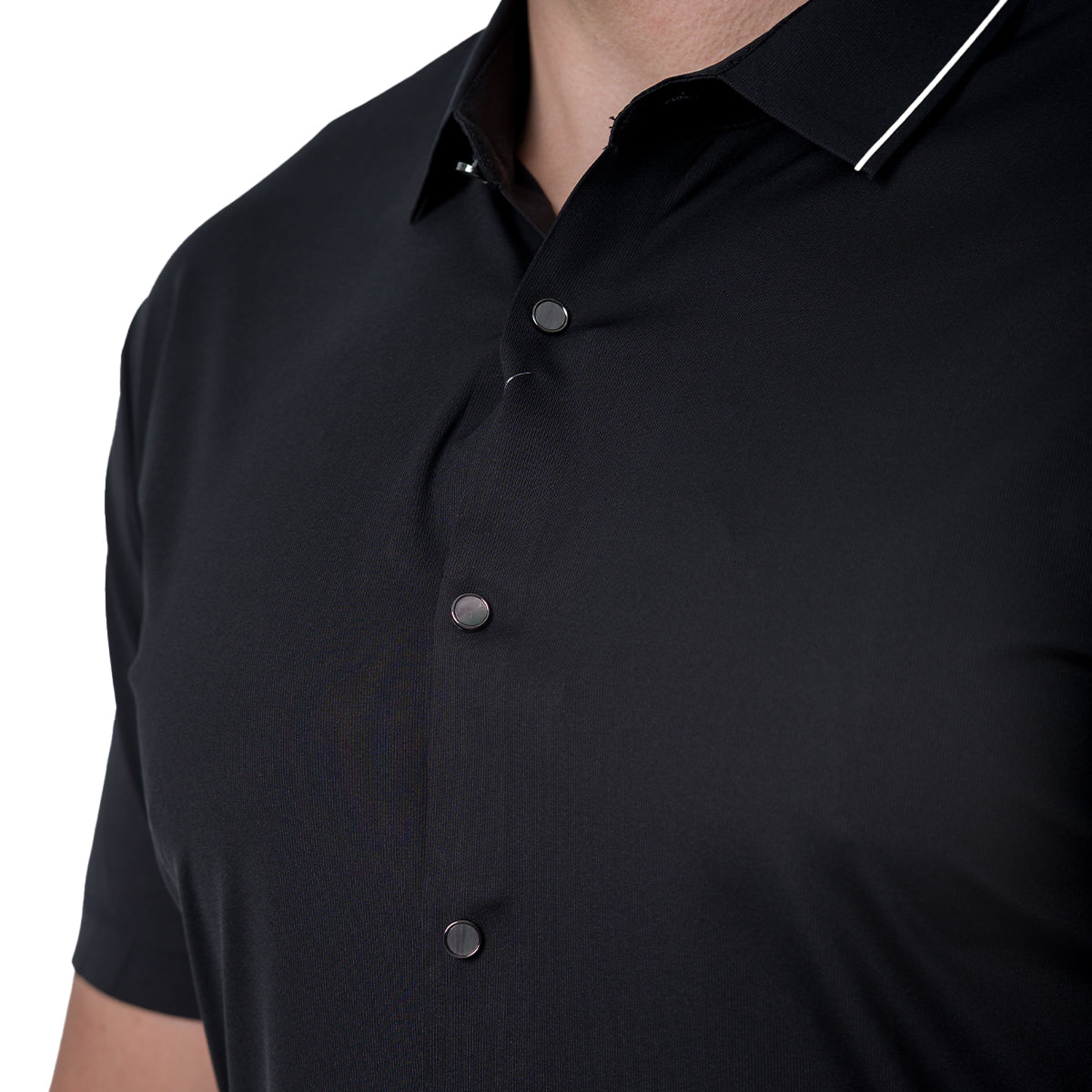 CAMISA MANGA CORTA BLACK COLLOR'S COUTURE LUXURY424BLACK