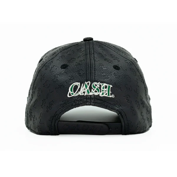 GORRA CASH ONLY BLACK LEATHER NEW LOGO