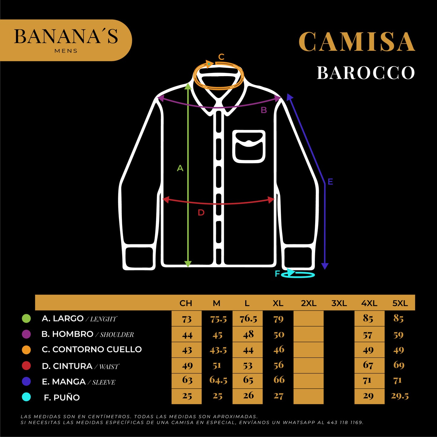 CAMISA MANGA LARGA BAROCCO B553BLACKSILVER
