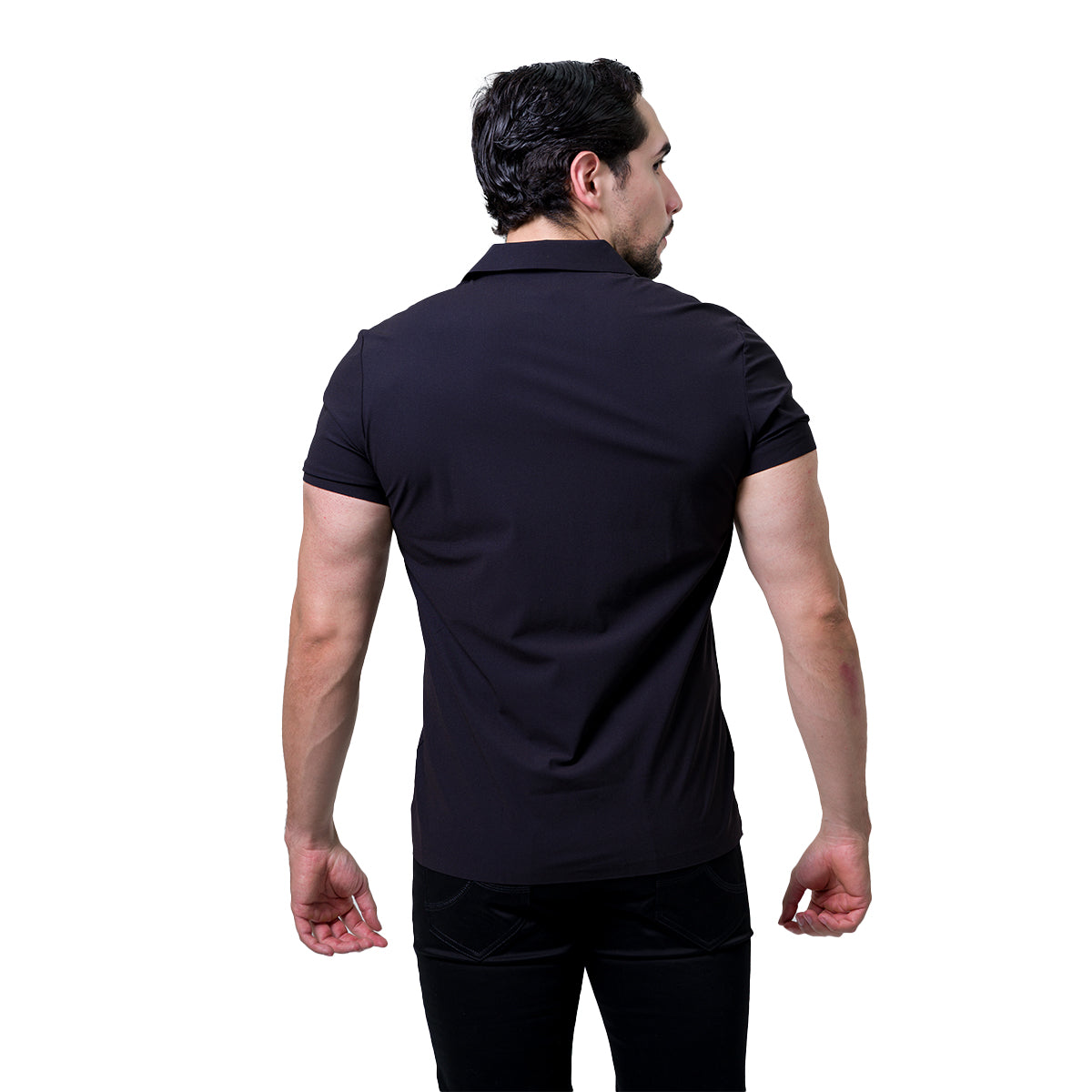 CAMISA MANGA CORTA BAROCCO BLACK B559BLACK
