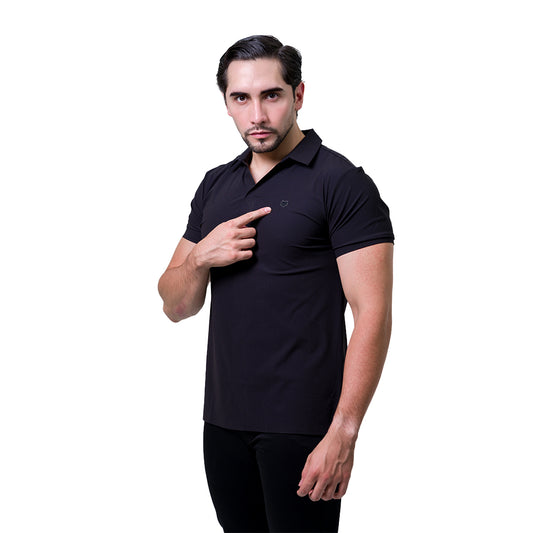 CAMISA MANGA CORTA BAROCCO BLACK B559BLACK