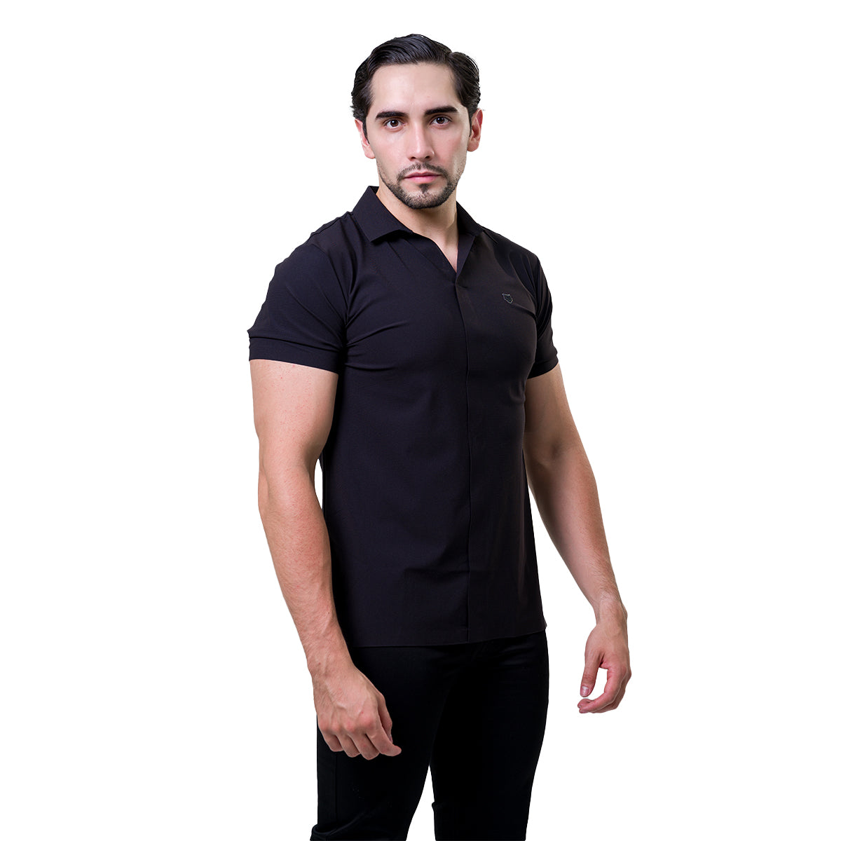 CAMISA MANGA CORTA BAROCCO BLACK B559BLACK