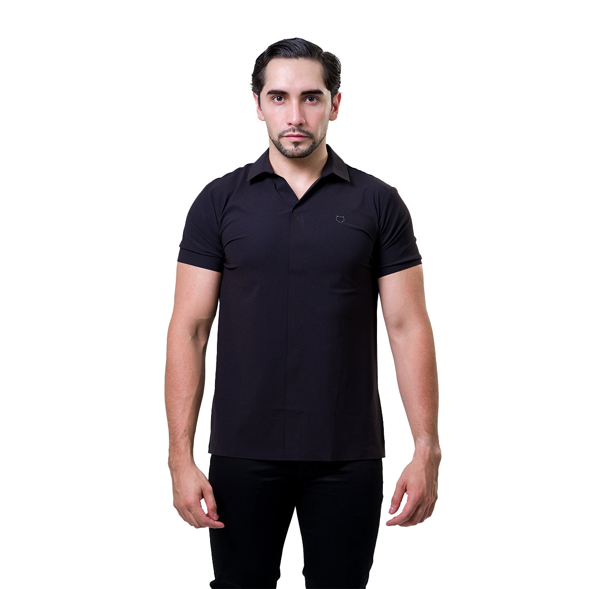 CAMISA MANGA CORTA BAROCCO BLACK B559BLACK