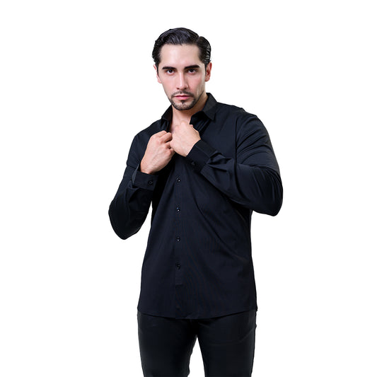 CAMISA MANGA LARGA BAROCCO B315BLACK