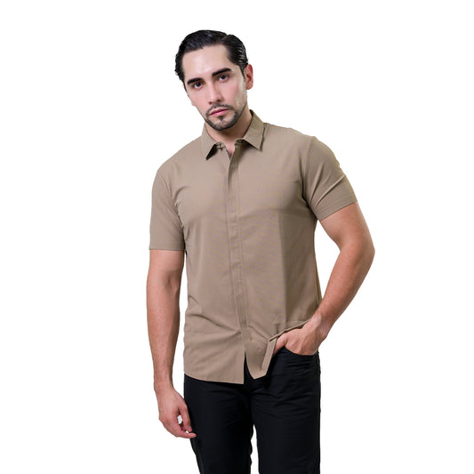 CAMISA MANGA CORTA BAROCCO BRICK PS801BRICK
