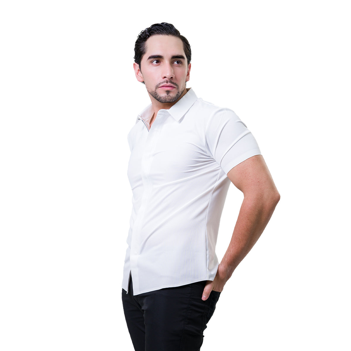 CAMISA MANGA CORTA BAROCCO WHITE PS801WHITE