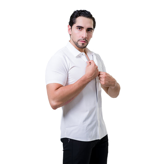 CAMISA MANGA CORTA BAROCCO WHITE PS801WHITE