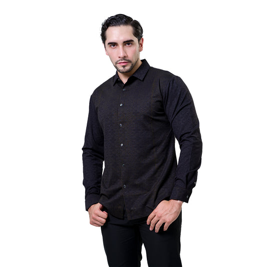 CAMISA MANGA LARGA BAROCCO BLACK B555BLACK