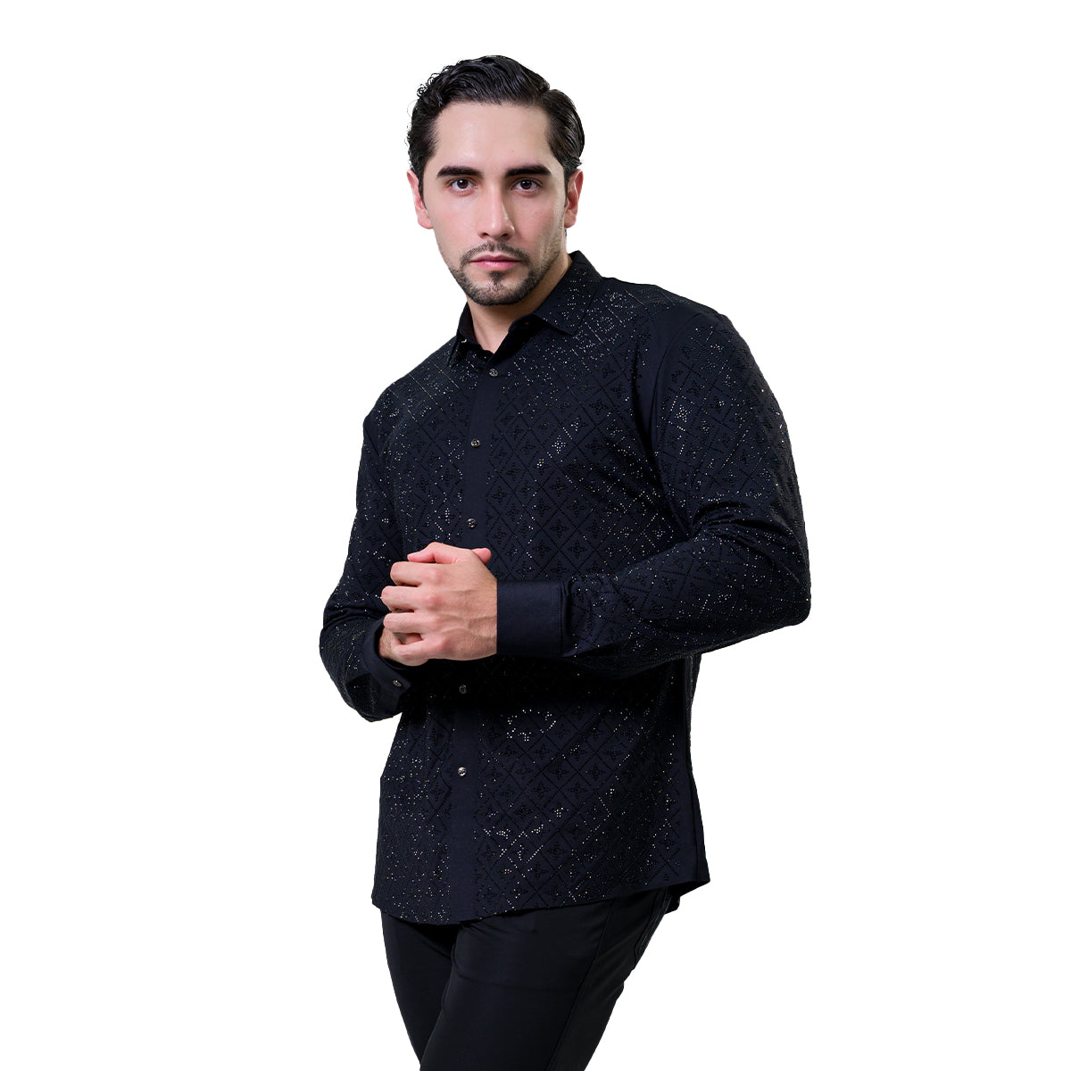 CAMISA MANGA LARGA BAROCCO B552BLACK