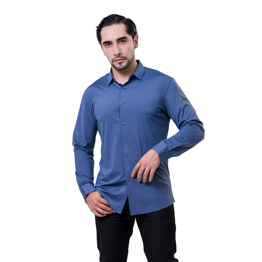 CAMISA MANGA LARGA BAROCCO B315GREYBLUE