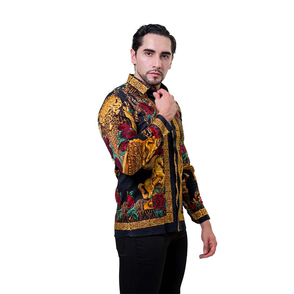 CAMISA MANGA LARGA BARABAS 3SPR418BLKGLD