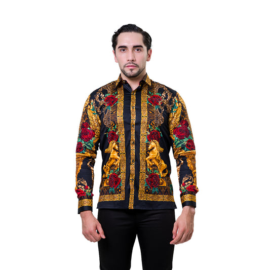 CAMISA MANGA LARGA BARABAS 3SPR418BLKGLD