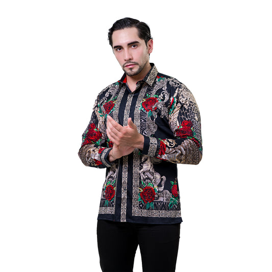 CAMISA MANGA LARGA BARABAS 3SPR418BLKSIL
