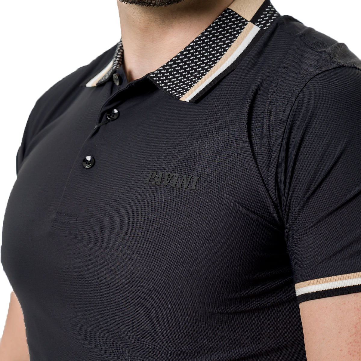 PLAYERA PAVINI BLACK P4015BLACK
