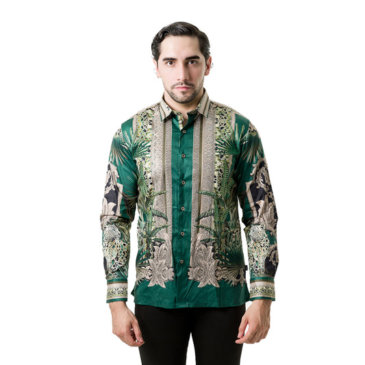 CAMISA BARABAS 3SPR437GREEN PEDRERIA FINA