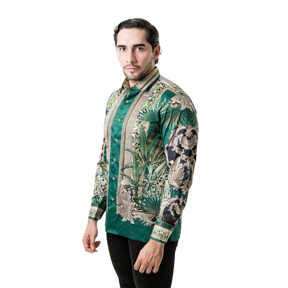 CAMISA BARABAS 3SPR437GREEN PEDRERIA FINA