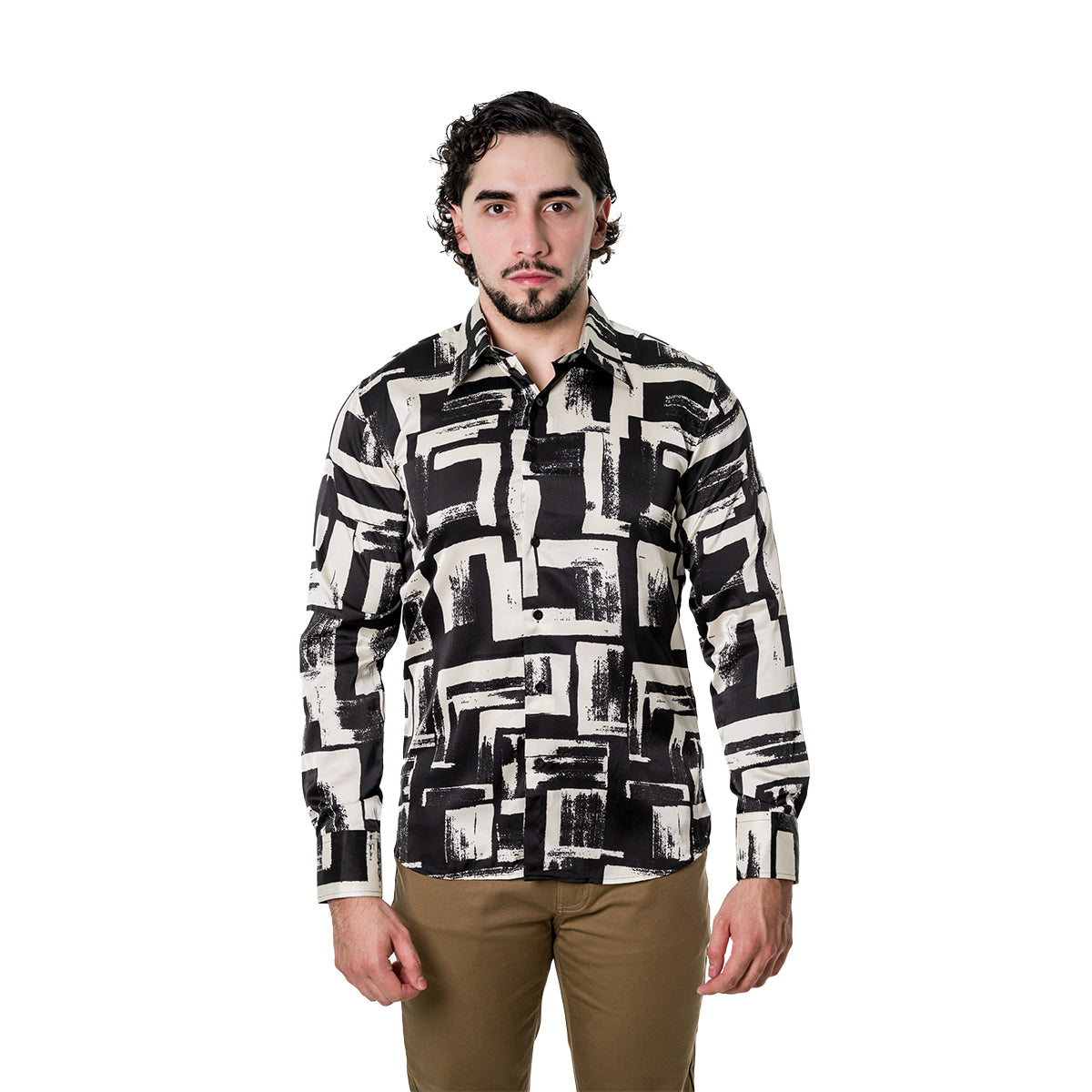 CAMISA MANGA LARGA BARABAS BLACK 4B89BLACKWHITE