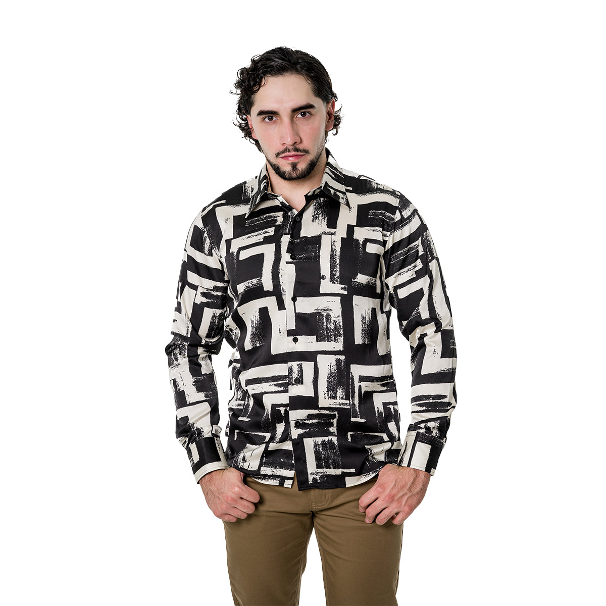 CAMISA MANGA LARGA BARABAS BLACK 4B89BLACKWHITE