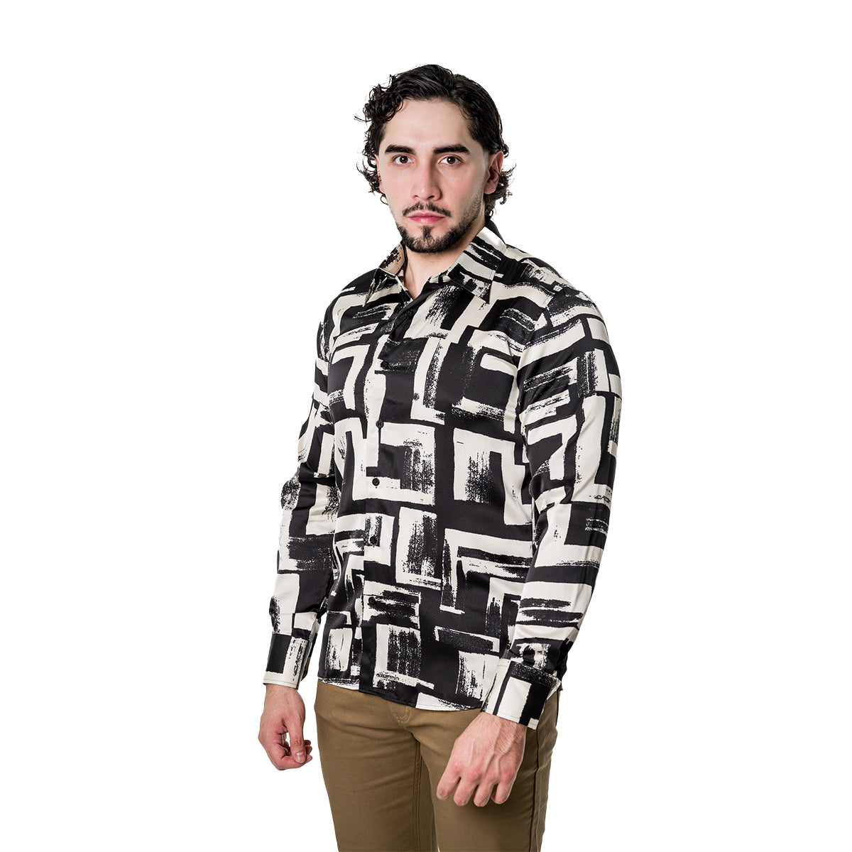 CAMISA MANGA LARGA BARABAS BLACK 4B89BLACKWHITE