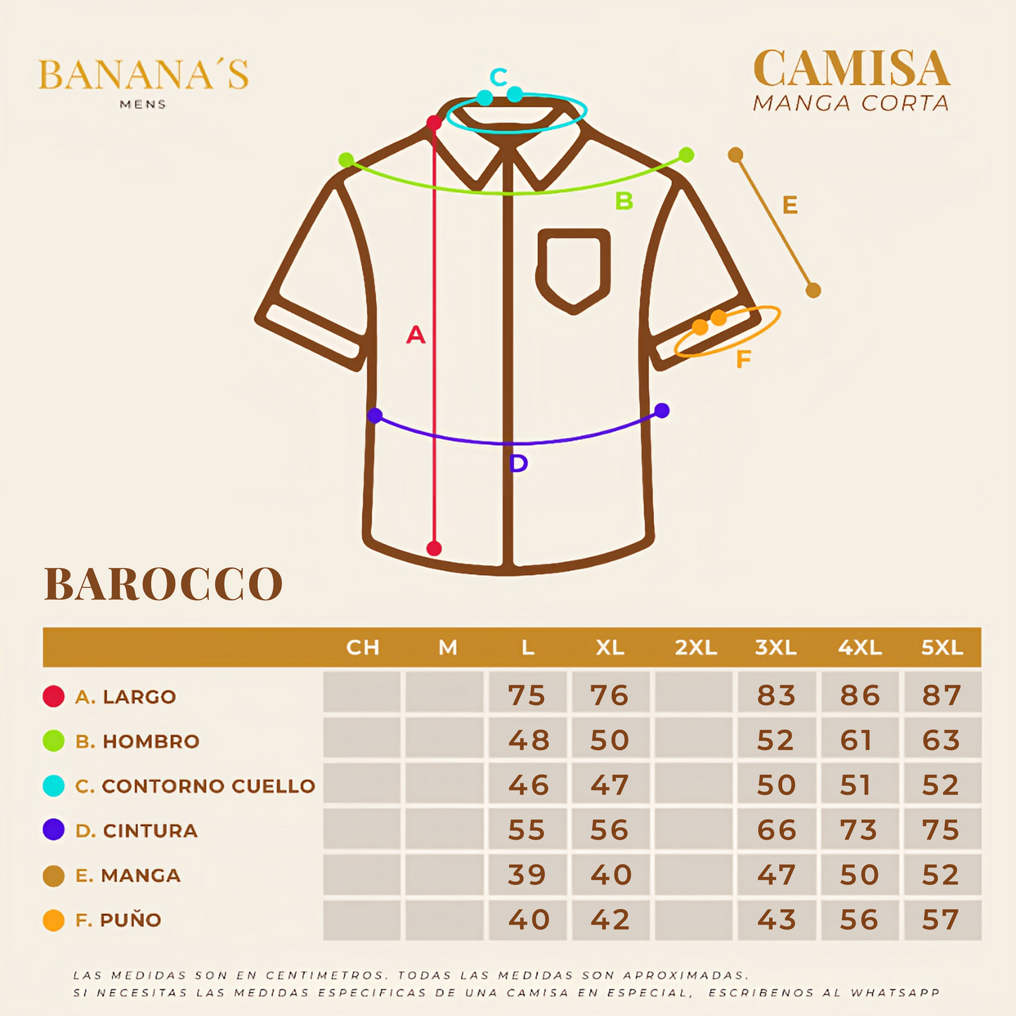 CAMISA MANGA CORTA BAROCCO WHITE B304WHITE