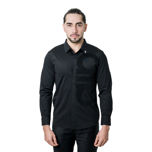 CAMISA MANGA LARGA PAVINI BLACK 66099BLACK